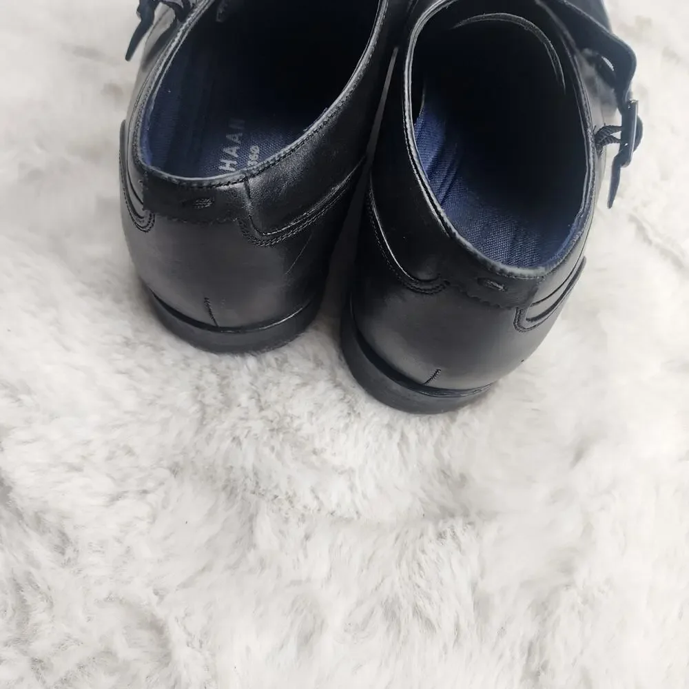 Cole Haan Monk Strap Shoes Mens 11 Black Leather Buckle Strap Oxfords